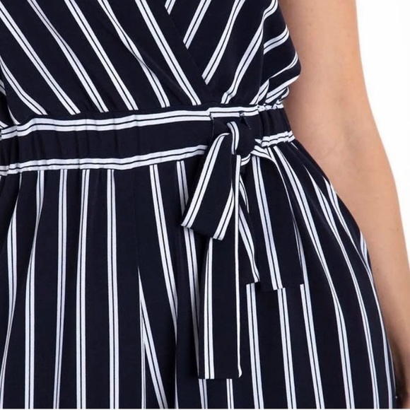 NWT Sandra Darren  Navy White Jumpsuit Size XL - Picture 5 of 8